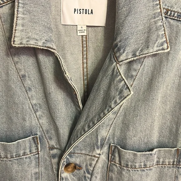 Pistola denim Grover jumpsuit tortoise buttons - Picture 2 of 2
